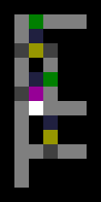 A bit of RAM, with its inputs extended. At the top, it contains the ROM design, and below that is some extra circuitry to allow it to be written to.